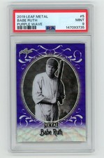 PSA 9 Babe Ruth 2019 Leaf Metal #5 Purple Wave 19/20 POP 1 NO HIGHER Yankees HOF