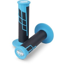 Pro Taper Clamp-On Grips 1/2 Waffle Neon Blue/Black - Max Comfort & Traction