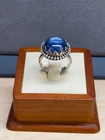 SAJEN 925 Sterling Silver Vintage 14mm Cabochon Kyanite Solitaire Ring Size 6.75