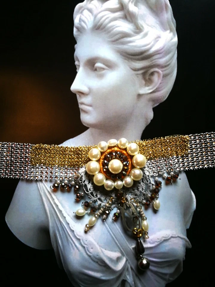 fashion jewelry woman jewels necklace swarovski collier choker jewellery design - Image 2 of 4