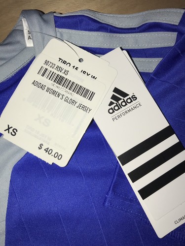 Adidas Women's Tiro 15/Glory Jersey. Size XS Royal/Grey Climacool NWT - Picture 4 of 6