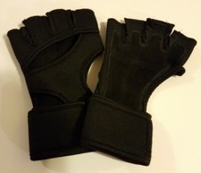 NEW Leather Padded Cross Training Weightlifting Gloves with Wrist Support Large