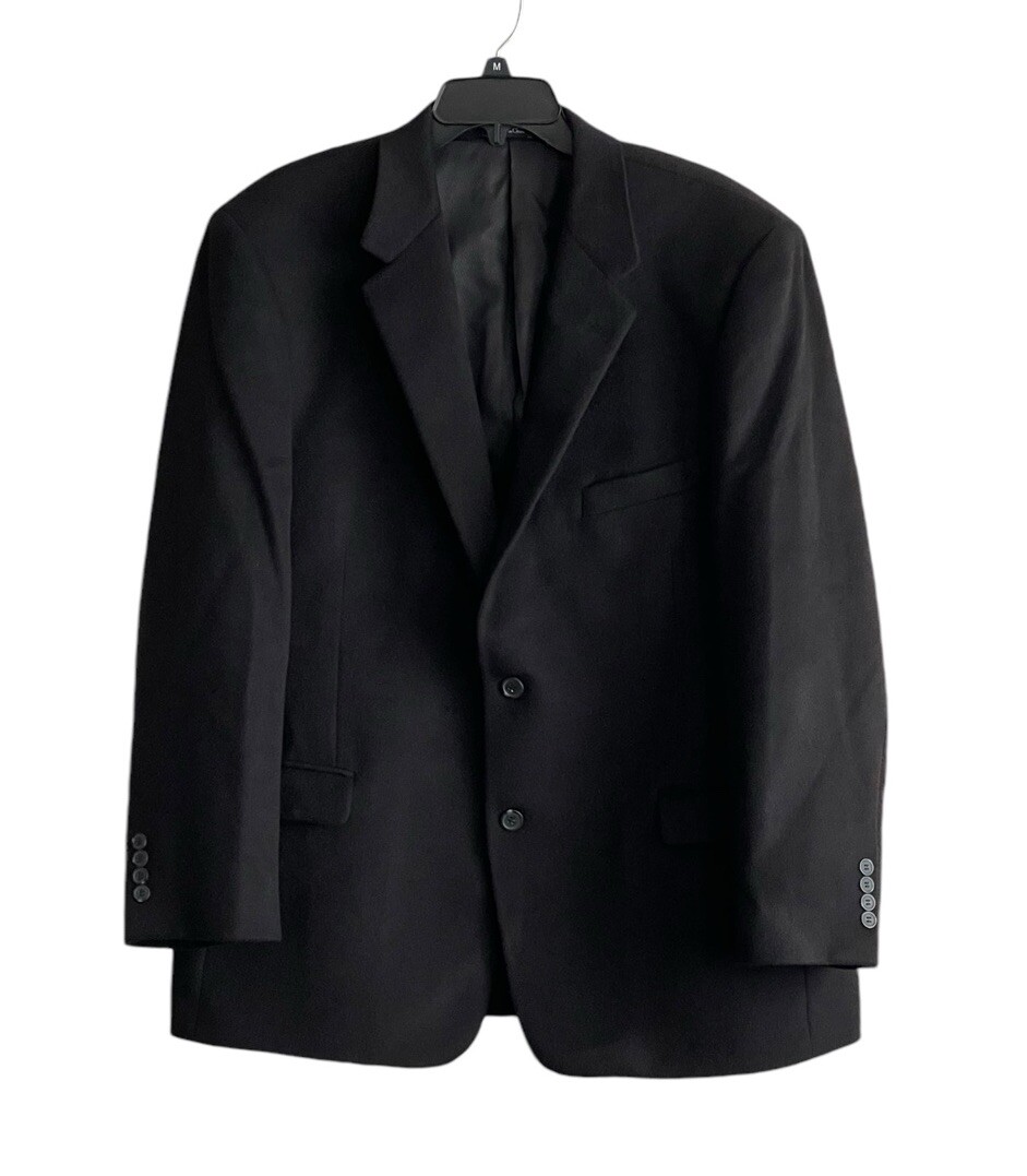 Turnbury Men's Sport Coat Blazer 46R Black 100% Camel Hair EUC