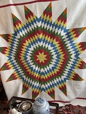 Antique Star Quilt. RARE 16 Pointed Star