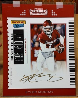 RC AUTO /10 KYLER MURRAY PANINI REWARDS 8x10  VERY RARE ROOKIE  2019 Contenders
