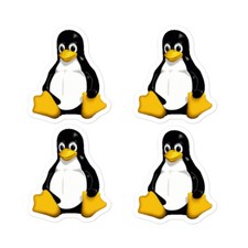 Linux Tux Penguin Sticker 4 Pack, Linux Stickers, Penguin Sticker