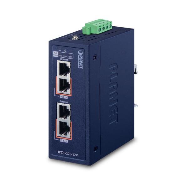 PLANET IPOE-270-12V switch di rete Supporto Power over Ethernet (PoE) Blu
