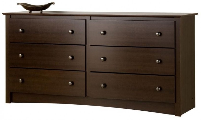 6 Drawer Espresso Brown Dresser Bedroom Furniture Clothing Storage Organizer