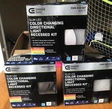 3PK Commercial Electric 4 in. Selectable Slim LED Directional Recessed Light