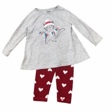 NWT Gymboree Christmas Girls Pajama Set Cat Kitten Meowy Size 4 NEW Hearts