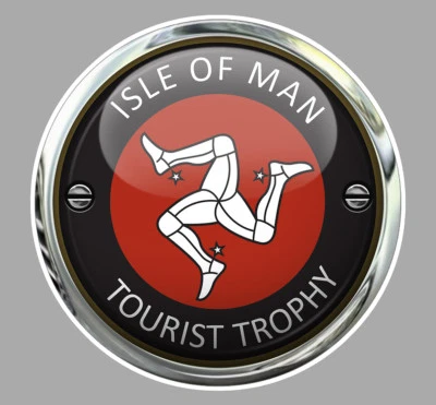 STICKER TOURIST TROPHY ISLE OF MAN ILE DE MOTO TT AUTOCOLLANT 9cm IA087