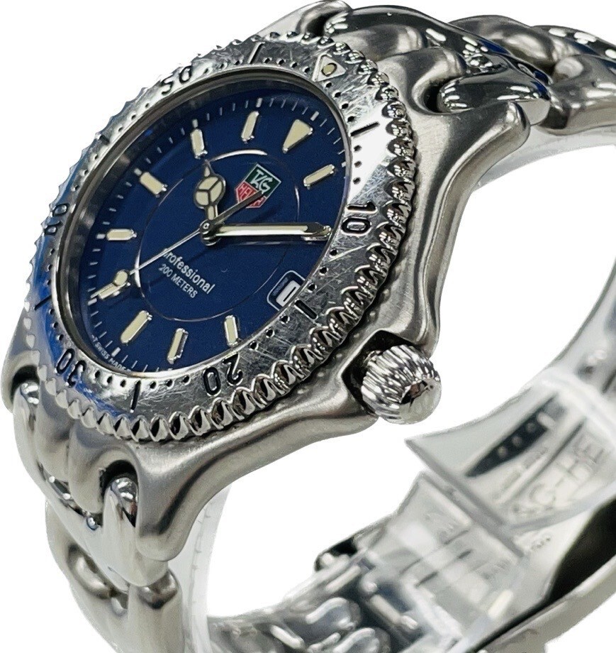 時計 TAG HEUER WG111A RARE Men's 38mm Tag Heuer Professional SEL 200m Blue Dial