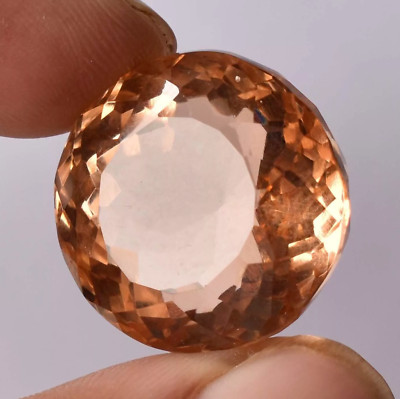 GIE Certified Natural Brazilian 189.67 Ct Champagne Round Topaz Loose Gemstone