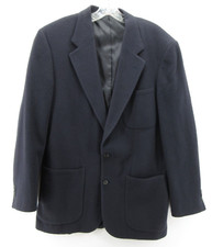 VINTAGE Eddie Bauer Sport Coat Men 40 Long Blue AKA Blazer Camel Field Jacket