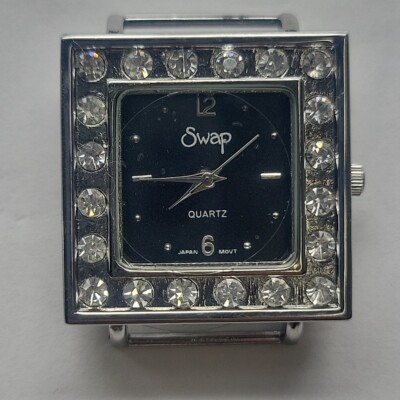Black Bling Swap Watch Face By Beehive Create-a-watch Up To 16mm Pass Thru Band