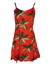Coconut Tree Women's Princess Seam Flared Hawaiian Dress (Petite Size)