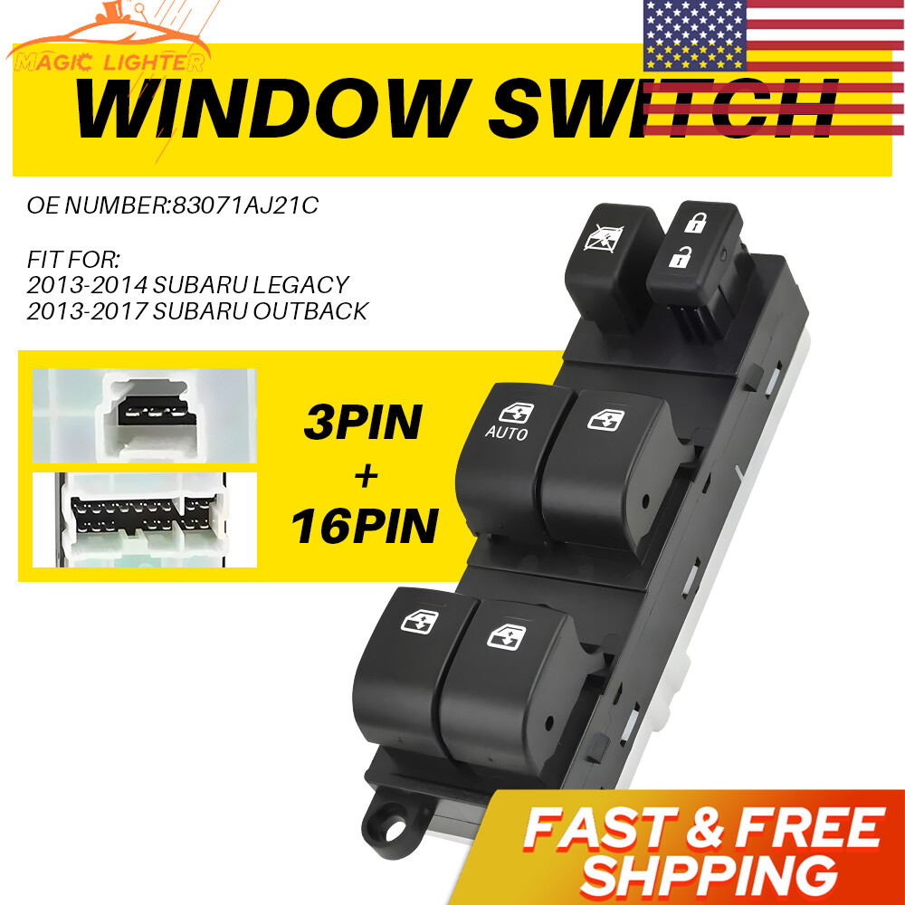 FOR 13-19 SUBARU LEGACY OUTBACK LH MASTER DRIVER POWER SWITCH WINDOW 83071AJ21C