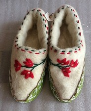 ALBANIA HANDCRAFT FOLK WOOL WOMEN SLIPPERS SHOES SOCKS-LEATHER-PAPUCE-EU NR.36