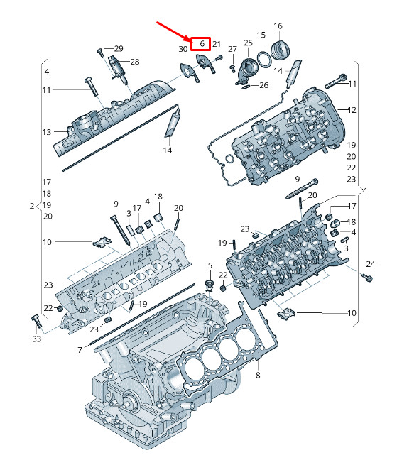 Support de couvre-culasse d'origine pour Audi A8 4H 079103337N