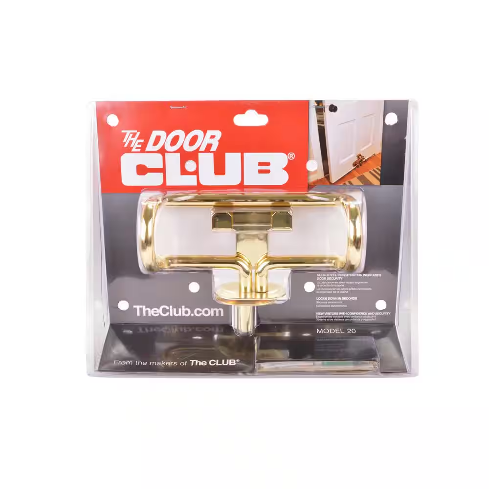 Brass Door Club Bar for Enhanced Home Security as Deadbolt Alternative  