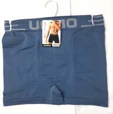 Uomo Men’s Underwear Boxer Brief Blue Stretchy Trunks No Bulge Pouch OneSize New