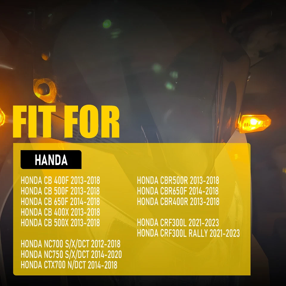 Luz indicadora de señal de giro LED de 4 piezas para HONDA CB400F CB500F CB650F 2013-2018 Foto 2 de 4