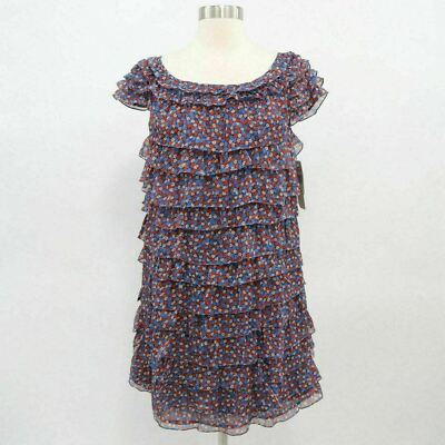 French Connection A-Line Dress 10 Floral Tiered Daisy Dew Ruffles Mille Fleurs