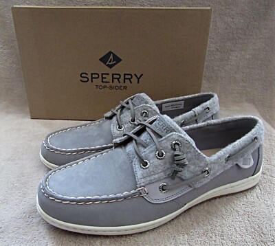SPERRY Top Sider Songfish Wool Grey Premium Leather Boat Shoes US 9 M EUR  40 NWB | eBay