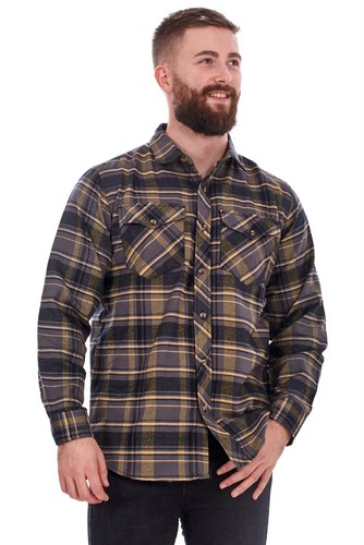 Mens Flannel Check Shirts Yarn Dyed Cotton Brushed Long Sleeve Casual Top - Picture 4 of 32