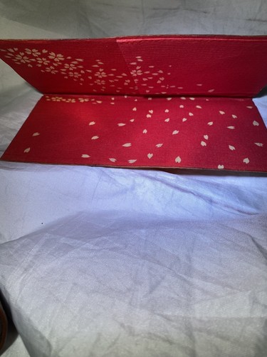 Billetera de seda japonesa plegable marrón rojo floral geisha - Imagen 10 de 12