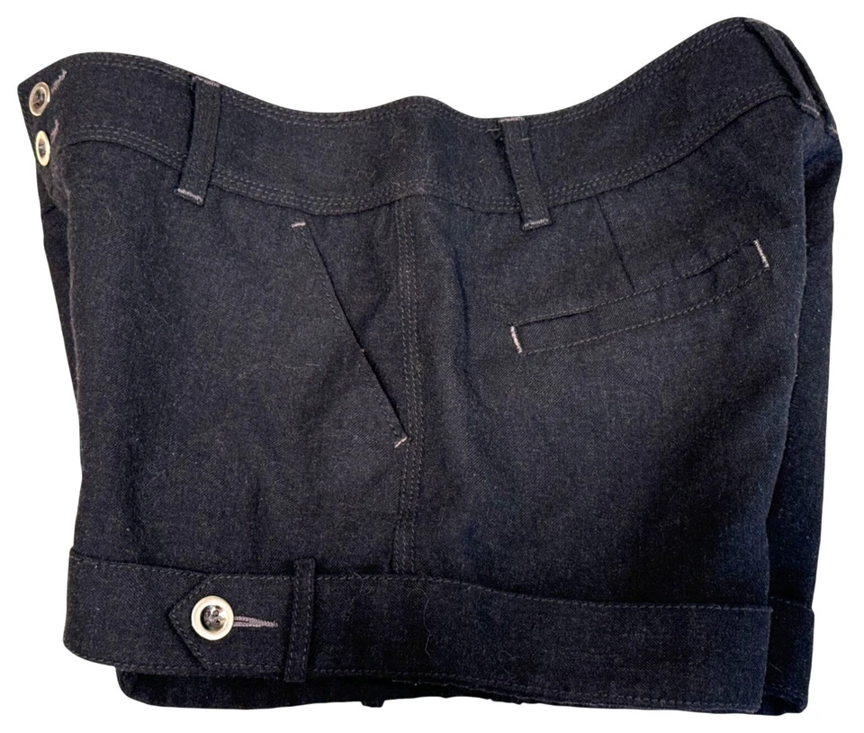 Free People Wool Blend Shorts Cuffed Fully Lined Black Women's Size 6 - Image 3 of 4