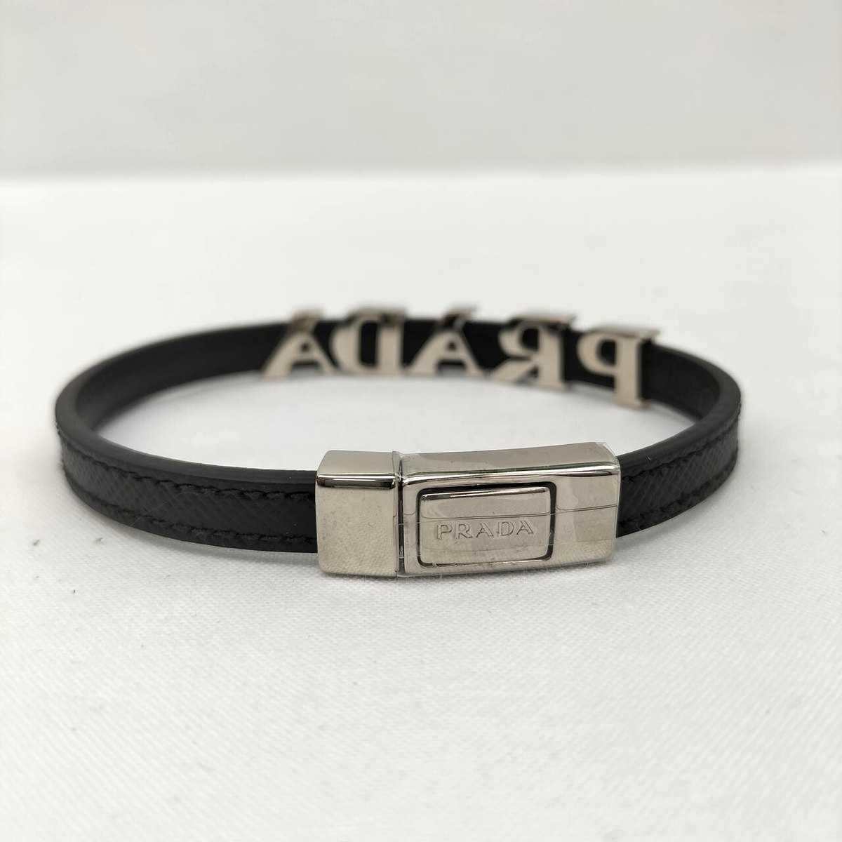 【関税&送料込】Prada Black Leather Bracelet Prada Black Leather Bracelet | italist
