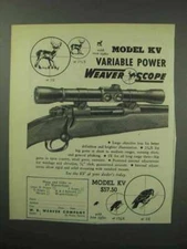 1950 Weaver Model KV Scope Ad - Variable Power