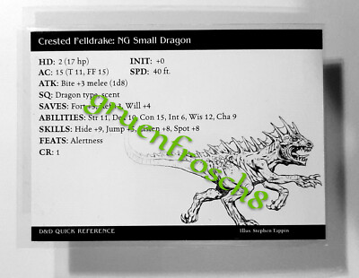  CRESTED FELLDRAKE  19 C  HARBINGER  D&D MINIATURES CARD GAME  DDM WIZARDS 2003
