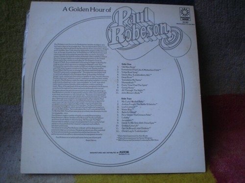 1 X LP RECORD A GOLDEN HOUR OF PAUL ROBESON - Picture 2 of 3