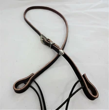 Dark Brown Bridle Leather 1/2" Bosal Hackamore Hanger Bridle Rope Edge Buckle 