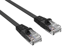 1ft Cat6 Flat Ethernet Network Patch Cable UTP Snagless 32AWG Bare Copper, Black