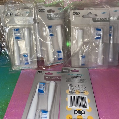 10X Pop Dental Replacement Brush Heads 2 Pack Soft NEW