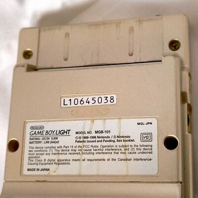 Used, Nintendo Gameboy Light Gold color console MGB-101 w/Game