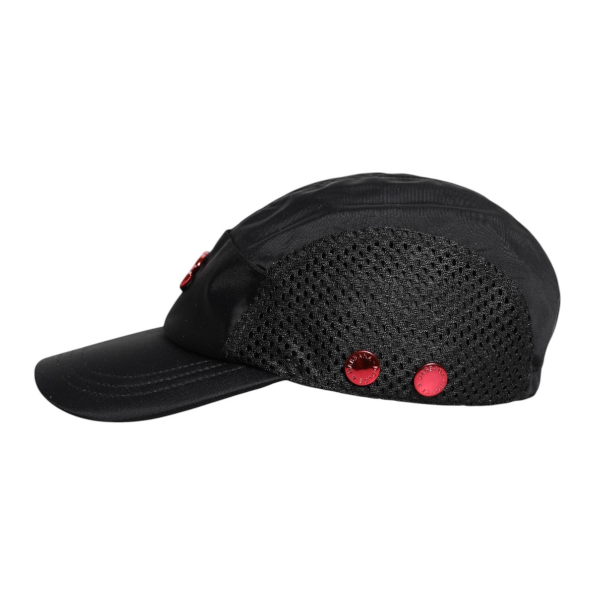 DOLCE & GABBANA Hat Black Nylon DG Logo 6 Panels Baseball Men Cap