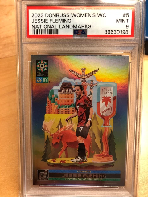 Donruss Women's World Cup 2023 National Landmarks 5 Jessie Fleming PSA 9 SSP