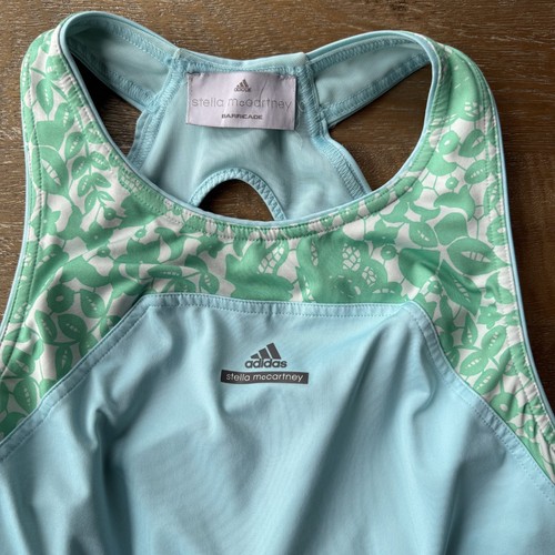 Adidas Stella McCartney Barricade Australia Tennis Dress Floral Blue Green S/M