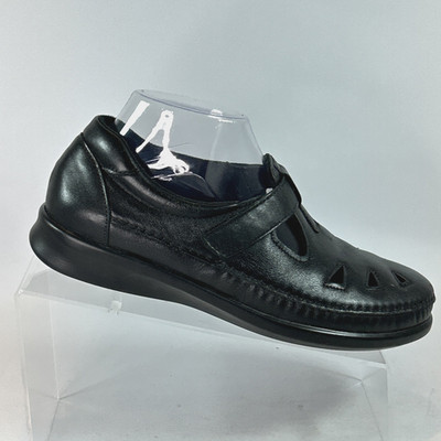 SAS Roamer Shoes Women's 8.5W Tripad Comfort  Black Orthotic Hook & Loop Loafers