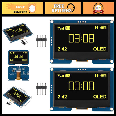 2PCS 2.4'' OLED LCD Display Module 128x64 I2C Serial Interface for Arduino UNO R3