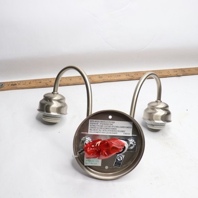 Hampton Bay Hamilton 2-Light Vanity Light with Frosted Glass Shades - No Shades
