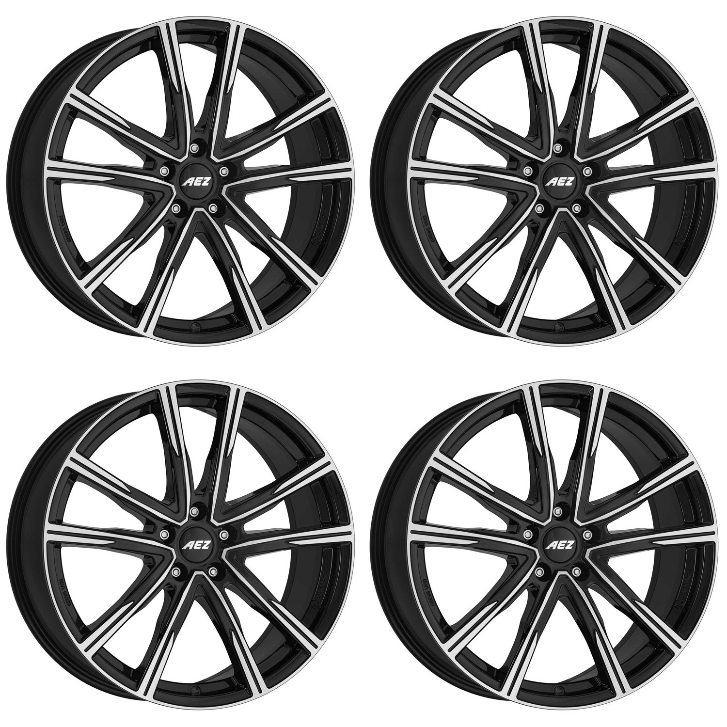 4 AEZ Montreal dark Wheels 7.5Jx19 5x114.3 for Nissan Ariya Juke Leaf Pulsar Qas