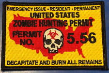 Pantel Tactical Zombie Hunting Permit Patch Yellow Red Black White Pantel Tactical Zombie Hunting Permit Patch Yellow Red Black White