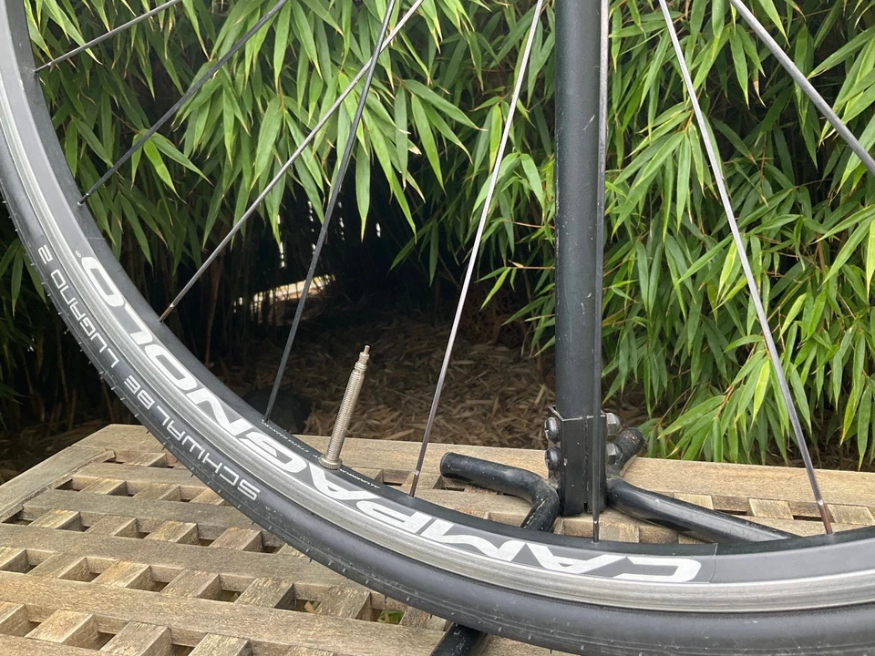 Like new Campagnolo NEUTRON rear wheel + black record hub clincher very low km - Bild 3 von 4