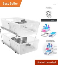 Elegante Organizer da Bagno a 2 Livelli con Cassetti Scorrevoli per Cucina e Bagno