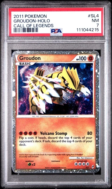 Groudon (Shiny) SL4 Call of Legends Holo PSA 7 NM Pokemon Card
